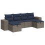 Set de muebles de jardín 6 pzas y cojines ratán sintético gris | Foro24.es | Tu tienda online para hogar, jardín y más Foro24.es