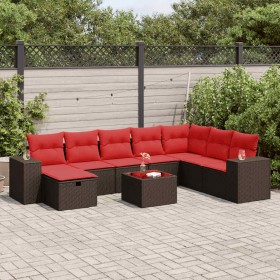 Comprar Set de sofás de jardín 9 pzas y cojines