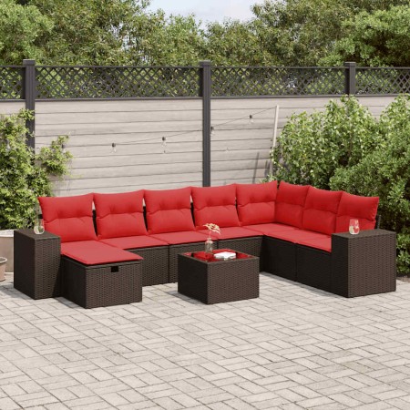 Set de sofás de jardín 9 pzas y cojines ratán sintético marrón | Foro24.es | Tu tienda online para hogar, jardín y más Foro24.es