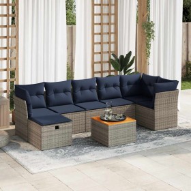 Set de sofás de jardín y cojines 8 piezas ratán sintético gris de , Conjuntos de jardín - Ref: Foro24-3325771, Precio: 576,18...