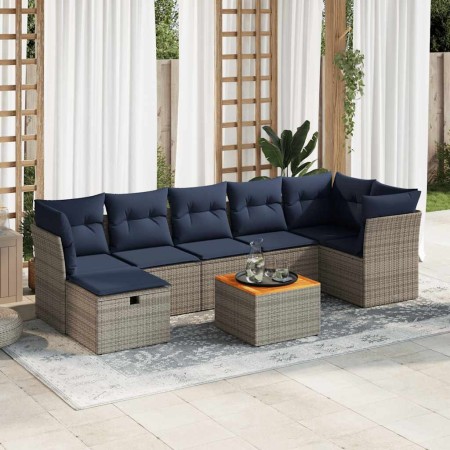 Set de sofás de jardín y cojines 8 piezas ratán sintético gris de , Conjuntos de jardín - Ref: Foro24-3325771, Precio: 576,18...