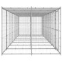 Perrera de exterior de acero galvanizado con techo 19,36 m² de vidaXL, Casetas y cercados para perros - Ref: Foro24-3082277, ...