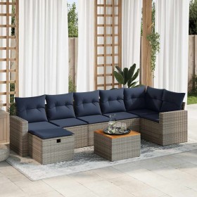 Set de sofás de jardín y cojines 8 piezas ratán sintético gris de , Conjuntos de jardín - Ref: Foro24-3325799, Precio: 564,13...