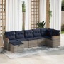 Set de sofás de jardín 7 pzas con cojines ratán sintético gris | Foro24.es | Tu tienda online para hogar, jardín y más Foro24.es