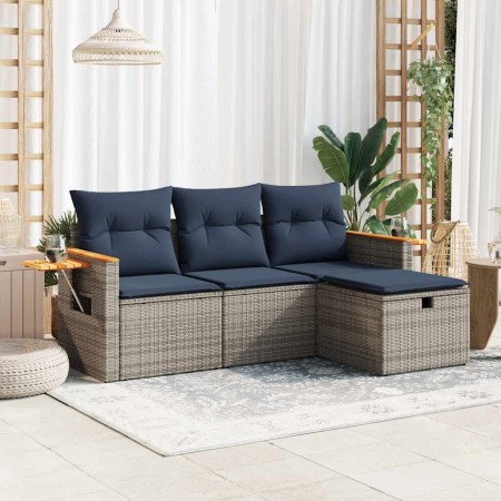 Set de sofás de jardín 4 pzas y cojines ratán sintético gris | Foro24.es | Tu tienda online para hogar, jardín y más Foro24.es