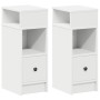 Mesillas de noche 2 uds con cajón blanco 25x31x66 cm de , Mesitas de noche - Ref: Foro24-858615, Precio: 80,11 €, Descuento: %