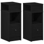 Mesillas de noche 2 uds con cajón negro 25x31x66 cm de , Mesitas de noche - Ref: Foro24-858617, Precio: 90,58 €, Descuento: %