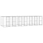 Perrera de exterior de acero galvanizado con techo 16,94 m² de vidaXL, Casetas y cercados para perros - Ref: Foro24-3082276, ...