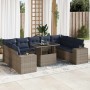 Set sofás jardín y cojines 10 pzas ratán sintético acacia gris | Foro24.es | Tu tienda online para hogar, jardín y más Foro24.es