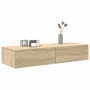 Estante de pared con cajones madera contrachapada roble sonoma de , Estantes y estanterías - Ref: Foro24-859988, Precio: 69,5...