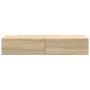 Estante de pared con cajones madera contrachapada roble sonoma de , Estantes y estanterías - Ref: Foro24-859988, Precio: 69,5...