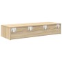 Estante de pared con cajones madera contrachapada roble sonoma de , Estantes y estanterías - Ref: Foro24-859988, Precio: 69,5...