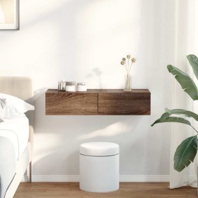 Estante de pared con cajones madera contrachapada roble marrón de , Estantes y estanterías - Ref: Foro24-859983, Precio: 57,6...