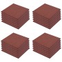 Losetas de goma protección de caídas 24 unidades 50x50x3cm rojo en Materiales de construcción | Comprar online en Foru.es