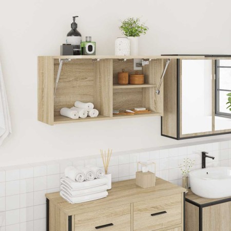 Mueble de pared baño madera ingeniería roble sonoma 80x25x40 cm de , Tocadores de baño - Ref: Foro24-860087, Precio: 62,97 €,...