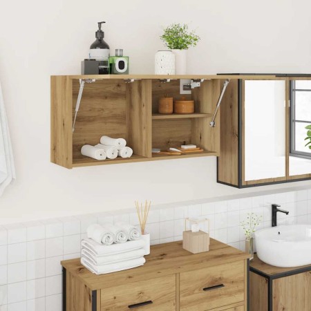 Mueble de pared baño madera ingeniería roble artisan 80x25x40cm de , Tocadores de baño - Ref: Foro24-860093, Precio: 68,85 €,...