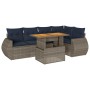 Set de muebles de jardín 6 pzas y cojines ratán sintético gris | Foro24.es | Tu tienda online para hogar, jardín y más Foro24.es