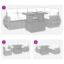 Set de muebles de jardín 6 pzas y cojines ratán sintético gris | Foro24.es | Tu tienda online para hogar, jardín y más Foro24.es