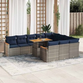 Comprar Set de sofás de jardín 11 pzas y cojines