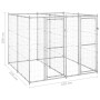 Perrera de exterior de acero galvanizado 4,84 m² de vidaXL, Casetas y cercados para perros - Ref: Foro24-3082282, Precio: 346...