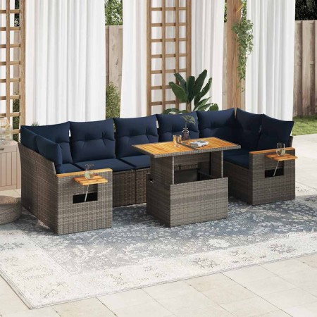 Set de sofás de jardín y cojines 8 piezas ratán sintético gris | Foro24.es | Tu tienda online para hogar, jardín y más Foro24.es