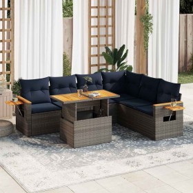 Comprar Set sofás jardín y cojines 7 pzas ratán