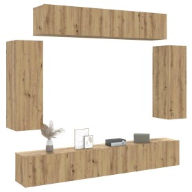 Mueble para TV de pared madera contrachapada artesanal 6 piezas de , Muebles TV - Ref: Foro24-3329002, Precio: 318,86 €, Desc...