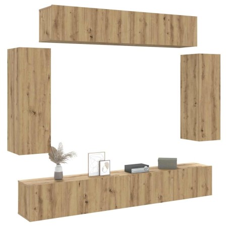 Mueble para TV de pared madera contrachapada artesanal 6 piezas de , Muebles TV - Ref: Foro24-3329002, Precio: 318,86 €, Desc...