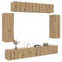 Mueble para TV de pared madera contrachapada artesanal 6 piezas de , Muebles TV - Ref: Foro24-3329002, Precio: 318,86 €, Desc...