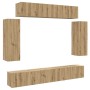 Mueble para TV de pared madera contrachapada artesanal 6 piezas de , Muebles TV - Ref: Foro24-3329002, Precio: 318,86 €, Desc...