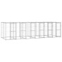 Perrera de exterior de acero galvanizado con techo 14,52 m² de vidaXL, Casetas y cercados para perros - Ref: Foro24-3082275, ...