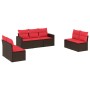 Juego de sofás de jardín 7 piezas con cojines ratán PE marrón de , Sofás modulares de exterior - Ref: Foro24-3251171, Precio:...
