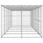 Perrera de exterior de acero galvanizado con techo 14,52 m² de vidaXL, Casetas y cercados para perros - Ref: Foro24-3082275, ...
