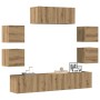 Mueble para TV de pared madera contrachapada artesanal 7 piezas de , Muebles TV - Ref: Foro24-3329014, Precio: 228,87 €, Desc...