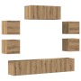Mueble para TV de pared madera contrachapada artesanal 7 piezas de , Muebles TV - Ref: Foro24-3329014, Precio: 228,87 €, Desc...