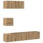 Mueble para TV de pared madera contrachapada artesanal 4 piezas de , Muebles TV - Ref: Foro24-3329220, Precio: 145,35 €, Desc...