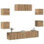 Mueble para TV de pared 7 piezas roble artesanal de , Muebles TV - Ref: Foro24-3329208, Precio: 200,69 €, Descuento: %