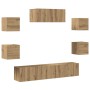 Mueble para TV de pared 7 piezas roble artesanal de , Muebles TV - Ref: Foro24-3329208, Precio: 200,69 €, Descuento: %