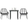 Muebles de jardín 3 piezas ratán sintético vidrio negro de , Conjuntos de jardín - Ref: Foro24-3334534, Precio: 205,54 €, Des...