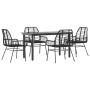 Juego de comedor jardín 5 piezas ratán sintético vidrio negro de , Conjuntos de jardín - Ref: Foro24-3334536, Precio: 352,21 ...