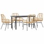 Juego de comedor jardín 5 piezas ratán sintético marrón de , Conjuntos de jardín - Ref: Foro24-3334543, Precio: 367,24 €, Des...