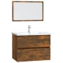Set de muebles baño 2 pzas madera contrachapada roble ahumado de , Muebles de baño - Ref: Foro24-815735, Precio: 79,52 €, Des...