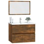 Set de muebles baño 2 pzas madera contrachapada roble ahumado de , Muebles de baño - Ref: Foro24-815735, Precio: 79,52 €, Des...