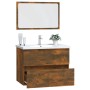 Set de muebles baño 2 pzas madera contrachapada roble ahumado de , Muebles de baño - Ref: Foro24-815735, Precio: 79,52 €, Des...