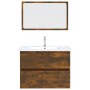 Set de muebles baño 2 pzas madera contrachapada roble ahumado de , Muebles de baño - Ref: Foro24-815735, Precio: 79,52 €, Des...