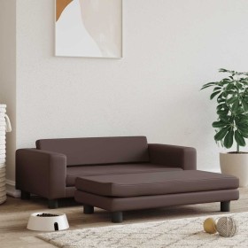 Cama de perros con extensión cuero sintético marrón 100x50x30cm de , Camas para perros - Ref: Foro24-172028, Precio: 127,58 €...