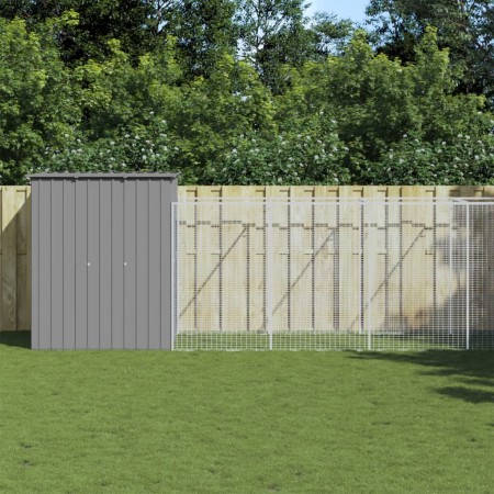 Caseta perro corral acero galvanizado gris claro 165x1271x181cm de , Casetas para perros - Ref: Foro24-3189108, Precio: 887,1...