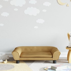 Sofá para niños de terciopelo marrón 70x45x26 cm de , Mobiliario para bebés y niños pequeños - Ref: Foro24-3196405, Precio: 8...