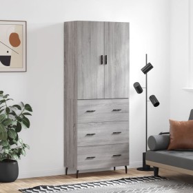 Aparador alto madera contrachapada gris sonoma 69,5x34x180 cm de , Aparadores - Ref: Foro24-3195865, Precio: 164,06 €, Descue...