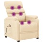 Sillón de masaje de tela color crema de , Sillones de masaje eléctricos - Ref: Foro24-321235, Precio: 236,48 €, Descuento: %